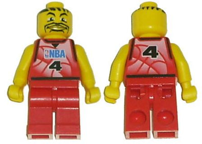 LEGO Minifigure-NBA player, Number 4 with Red Non-Spring Legs-Sports / Basketball-NBA044A-Creative Brick Builders